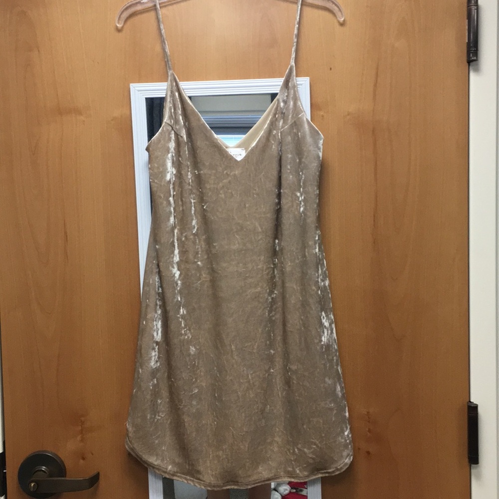 Grey velvet dress